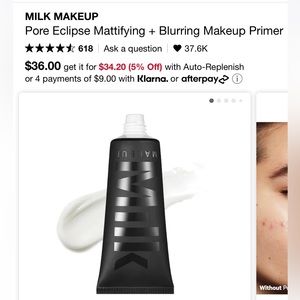 MILK MAKEUP
Pore Eclipse Mattifying + Blurring Makeup Primer